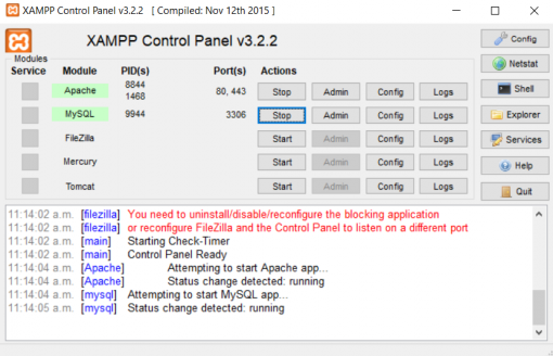 Consola-XAMPP-con-Servicios-Apache-y-MySQL-Instalados